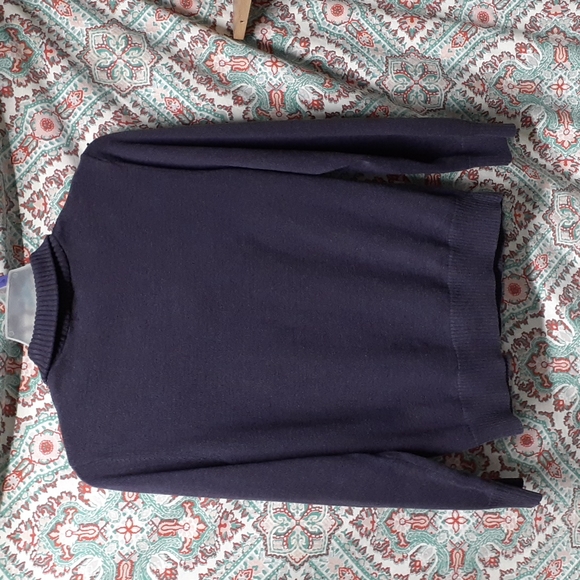 NWOT Merona Purple Partial Zip Cotton Pull Over Top, Size M - Picture 5 of 8